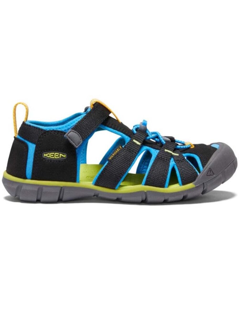 Keen Kids' Seacamp II CNX Black Blue Green Water Sandals Little Kids Size 10